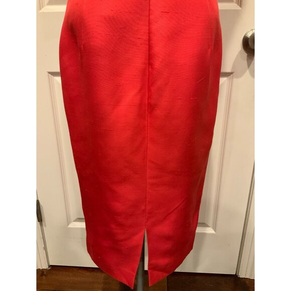 Giambattista Valli Red 100% Silk Sleeveless Sheath Dress, Size 8 (US) 44 (IT) - Picture 7 of 10